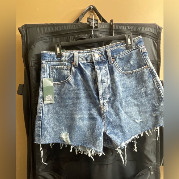 Denim - Distressed Denim Shorts